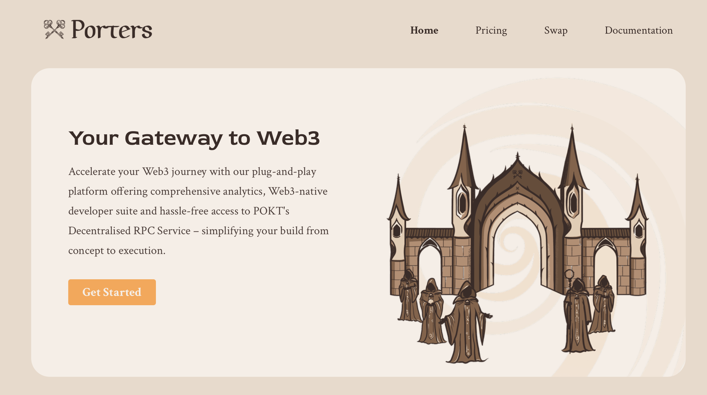 Porters Landing Page